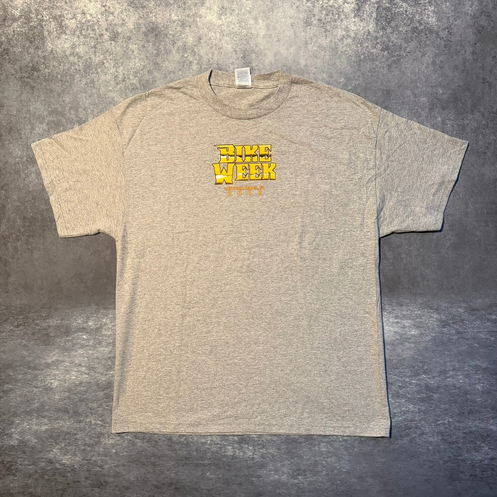 Vintage Bike Week 2008 Daytona Beach FL Gray Graphic T-Shirt Mens XL